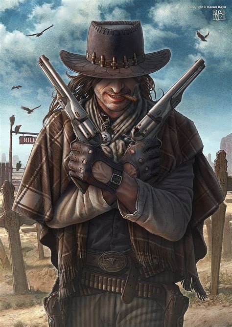 Gunslinger Kerem Beyit Cowboy Art Wild West West Art