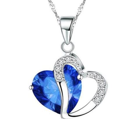Fashion Heart Pendant Necklace Crystal Necklace Jewelry Heart Pendant
