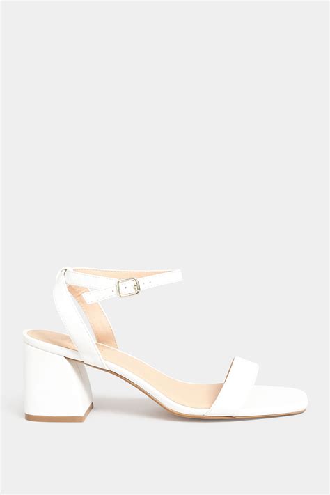 Limited Collection White Block Heel Sandals In Wide E Fit And Extra Wide Eee Fit Yours Clothing