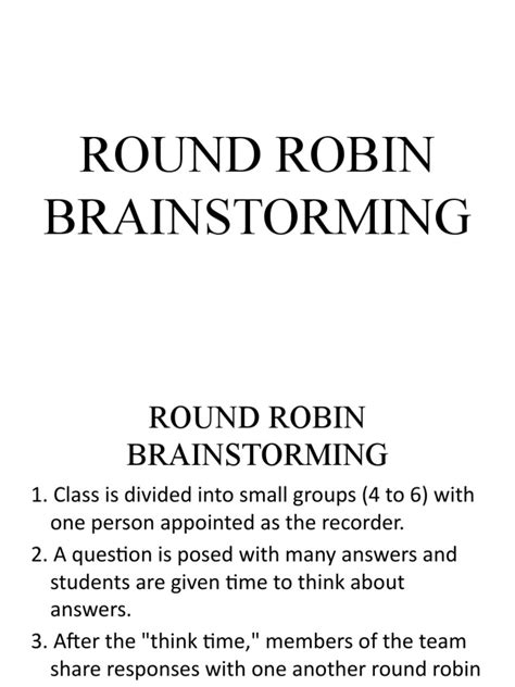 Round Robin Brainstorming Pdf