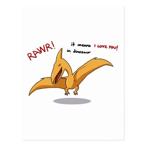 Cute Dinosaur Rawr Means I Love You Postcard Zazzle