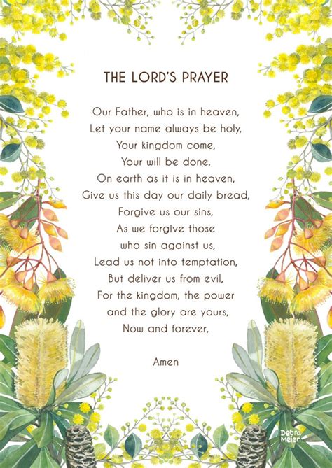 The Lords Prayer Our Father Prayer Inspirational Verse Etsy