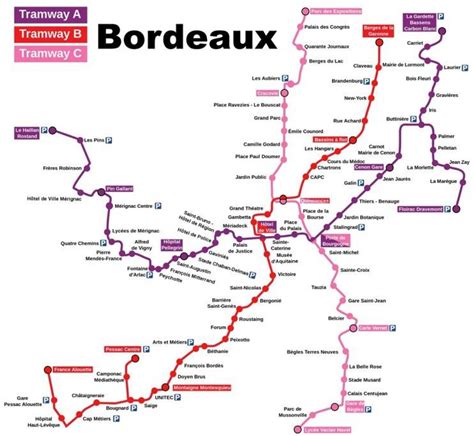 Bordeaux Metro Map