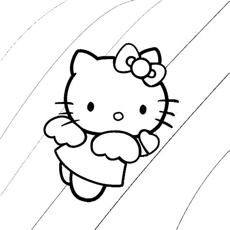 Hello kitty e la fattoria disegni da colorare gratis. Stampa disegno di Hello Kitty Angioletto da colorare