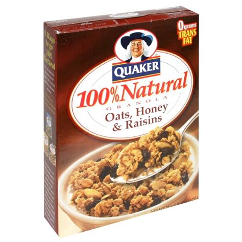 Quaker Granola With Oats Honey And Raisins 100 Natural