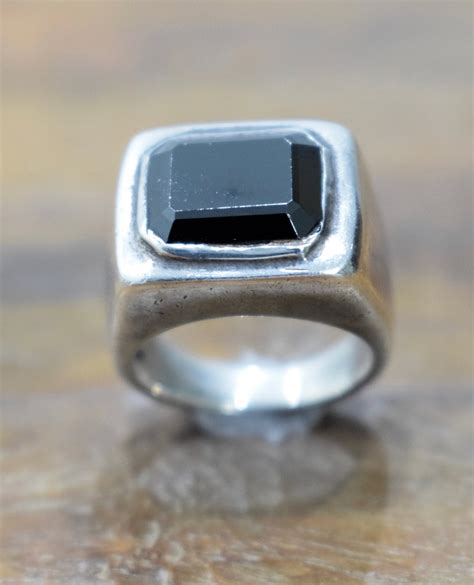 Sterling Silver Black Onyx Square Ring