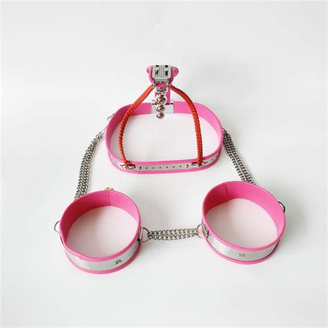 Pink Women Chastity Belt With Thigh Cuffs Steel Panties Etsy