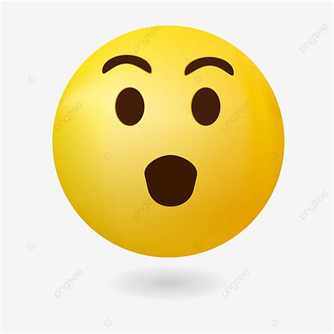Surprised Emoji Clipart Vector Surprise Emoji 3d Render Social Media