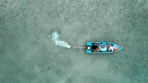 Aerial View Of A Fishing Boat Stock Photo Image Of Anchor Aerial