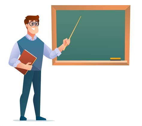 Teacher Standing In Front Of Blackboard Illustration 6461718 Vector Art At Vecteezy