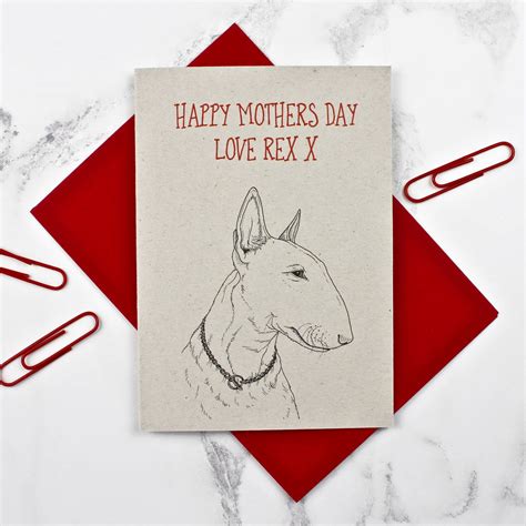 Bull Terrier Mothers Day Card By Adam Regester Design