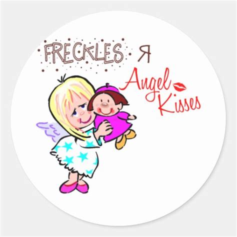 Freckles Are Angel Kisses Classic Round Sticker Zazzle