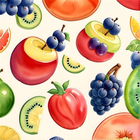 Premium Ai Image Vivid Vintage Fruit Pattern