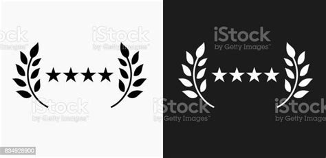 5 Star Service Icon On Black And White Vector Backgrounds Stock