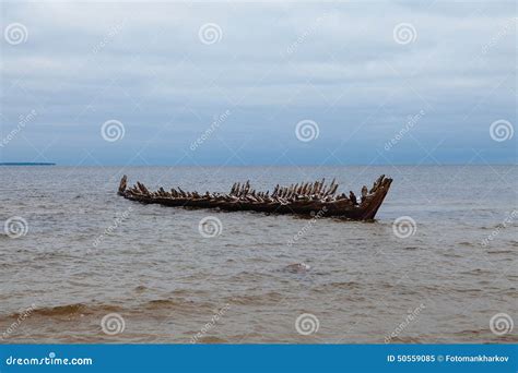 The Old Ruined Ship In Baltic Sea Stock Image Image Of Harbor Broken