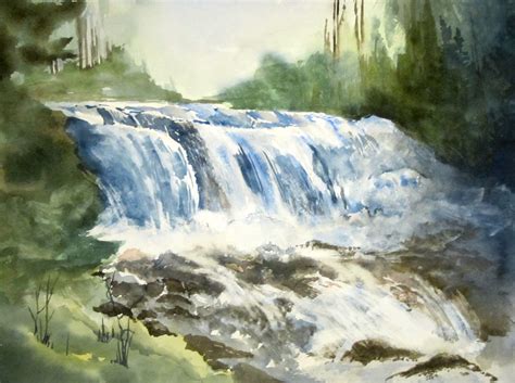 Waterfalls One Of My Watercolour Paintings Waterfall Paintings