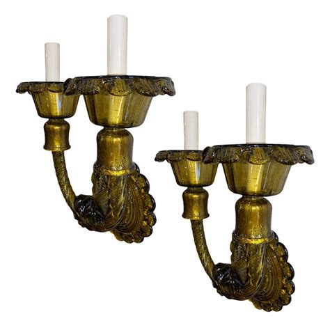 Pair Of Murano Glass Sconces For Sale At 1stdibs