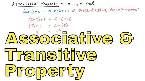 Associative Property Of Equality And Transitive Reflexive