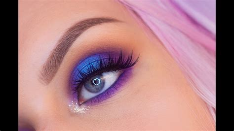 Blue And Purple Halo Eyeshadow Makeup Tutorial Youtube
