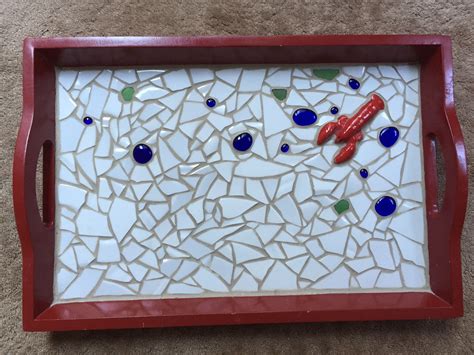 My First Mosaic Attempt With Our Saved Broken Dishes Half Glass