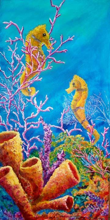 Seahorse Painting Seahorse Painting Underwater Painting