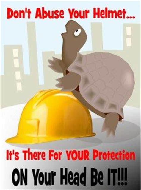Safety helmets and hard hats play an important role in safety. Safety poster - PPE-1