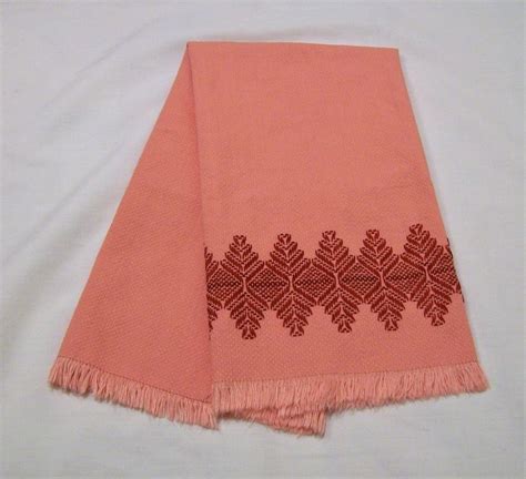 Vintage Huck Towels Swedish Embroidery Red And Pink Swedish Etsy
