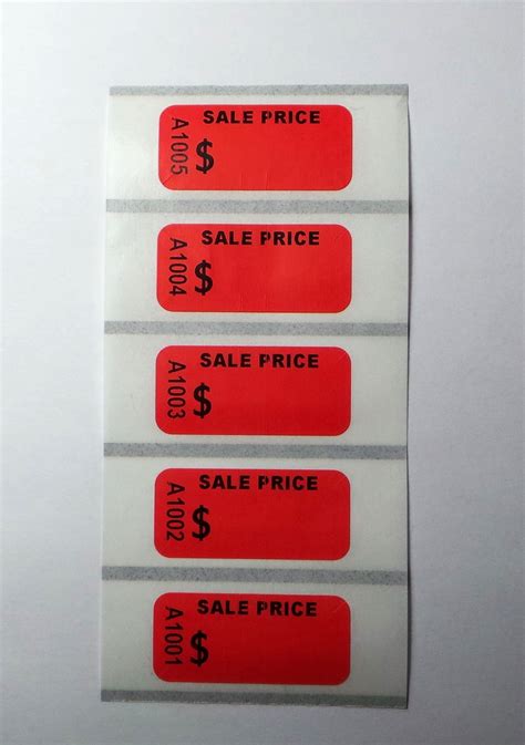 Garage Sale Price Stickers Labels Features Consecutive Numbering