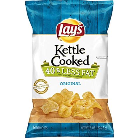Lays Kettle Cooked 40 Less Fat Original Potato Chips 8 Ounce