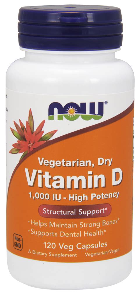 NOW Supplements, Vitamin D 1,000 IU Dry, High Potency, Strong Bones