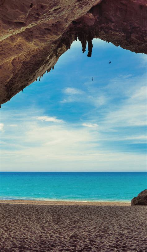 Caves On The Beach Cala Luna Sardinia Italy Beach Wallpapers