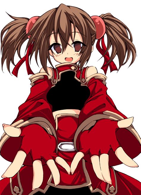 Safebooru Breastplate Brown Eyes Brown Hair Fingerless Gloves Gloves