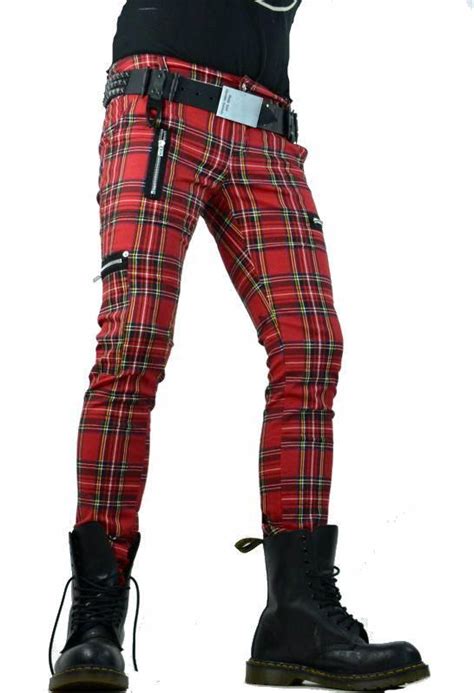 Tripp Royal Bones Red Plaid Checkered Pants With Zippers Exploited
