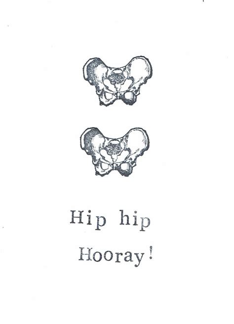 Hip Hip Hooray Funny Skeleton Anatomy Congratulations Thank You Card