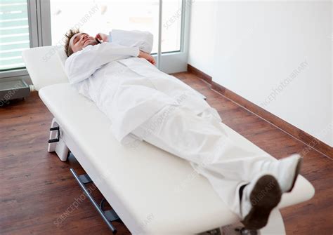 Doctor Relaxing On Bed In Office Stock Image F0054274 Science