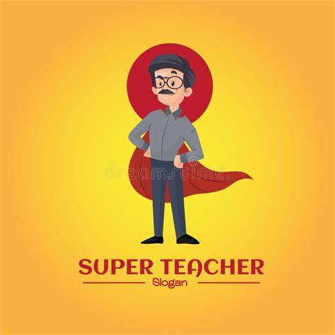 Super Teacher Vector Mascot Logo Stock Vector Illustration Of Design