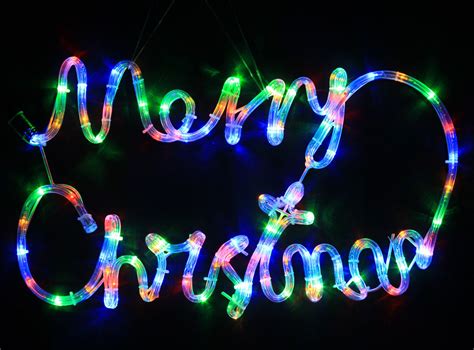 VickySun.com - Animated 56CM LED 'Merry Christmas' Sign Multi Colours