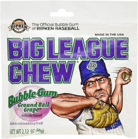 Big League Chew Ground Ball Grape Bubblegum Chewing Gum Candy
