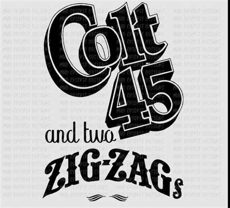 Colt 45 And Two Zig Zags Png File Etsy