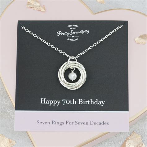 70th Birthday Necklace With Birthstone 70th Birthday T For Etsy
