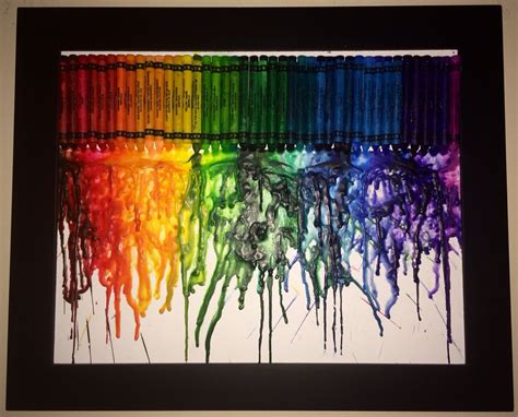 Melted Crayon Rainbow Art Rainbow Art Melting Crayons Art