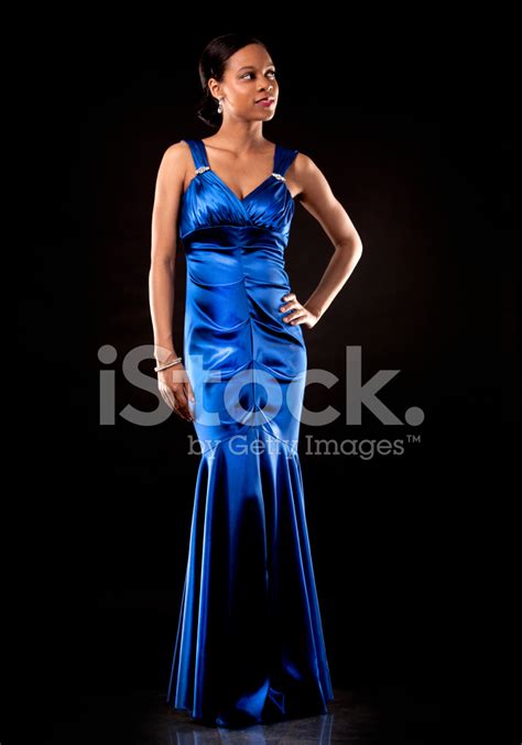 Black Woman In Evening Gown Stock Photos