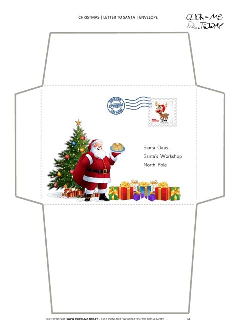 Free printable santa claus coloring pages and colored santa pages to print out and use for christmas crafts, greeting cards, and other christmas activities. Santa envelope template Xmas tree with postage stamp 14