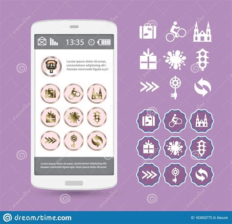 Phone Stories Social Icons Story Of Web Stock Vector