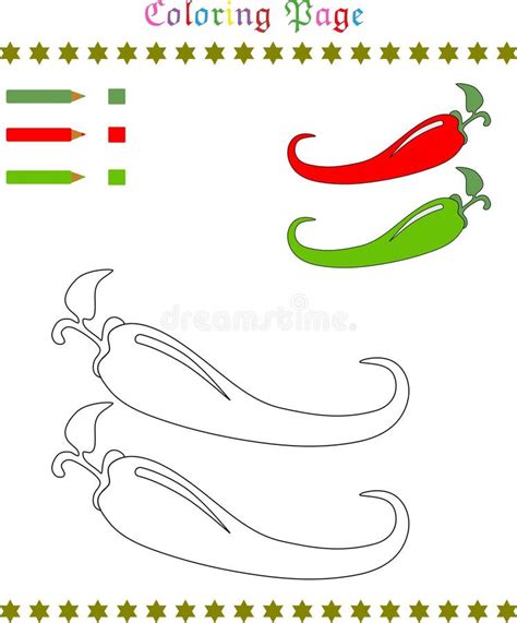 Chilli.Coloring Book Antistress for Children and Adults. Illustration