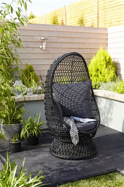 Gorgeous wicker swing seat with lovely grey tones. Anya Rattan Effect Egg Chair - Contemporary - Garden ...