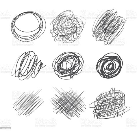 Abstract Chaotic Round Sketch Stock Illustration Download Image Now