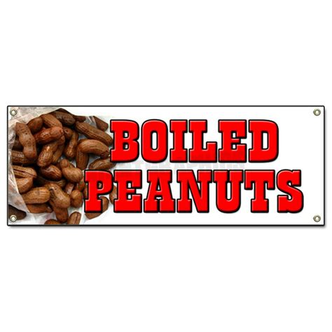 48 X120 Boiled Peanuts Banner Sign Stand Cart Hot Sign Signs Fresh