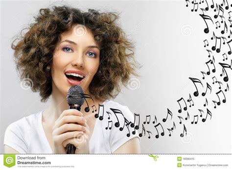 Singing Into A Microphone Stock Image Image Of Caucasian 18396415