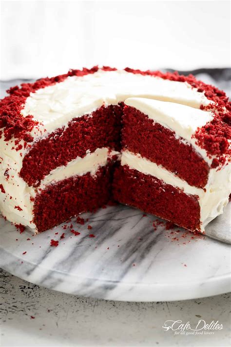 This old fashioned red velvet cake recipe is moist and fluffy. Best Red Velvet Cake - Cafe Delites